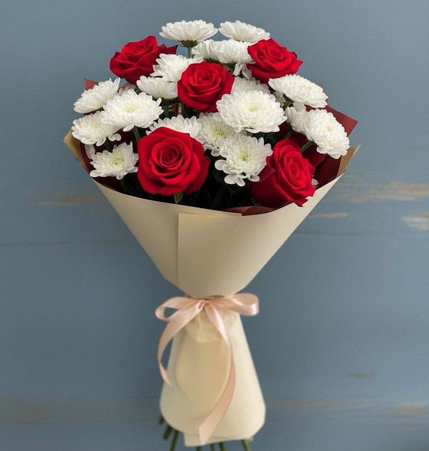 Букет цветов из: Розы и Хризантемы в Советске Кировской области