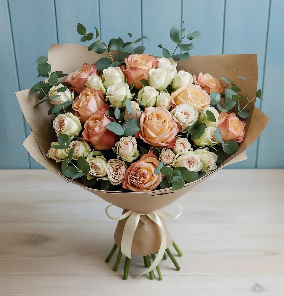 Букет цветов из: Альстромерии и Розы в Советске Кировской области