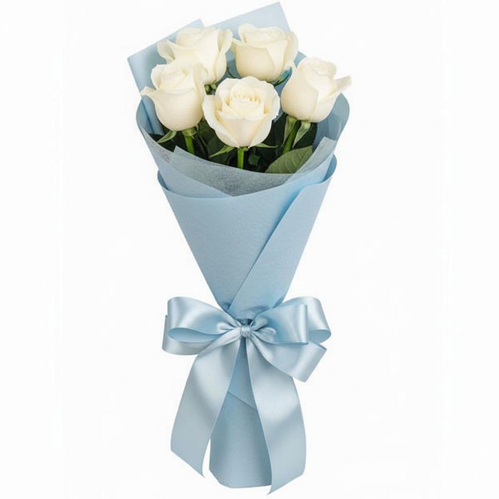 Букет 5 Белых роз Проуд в Советске Кировской области