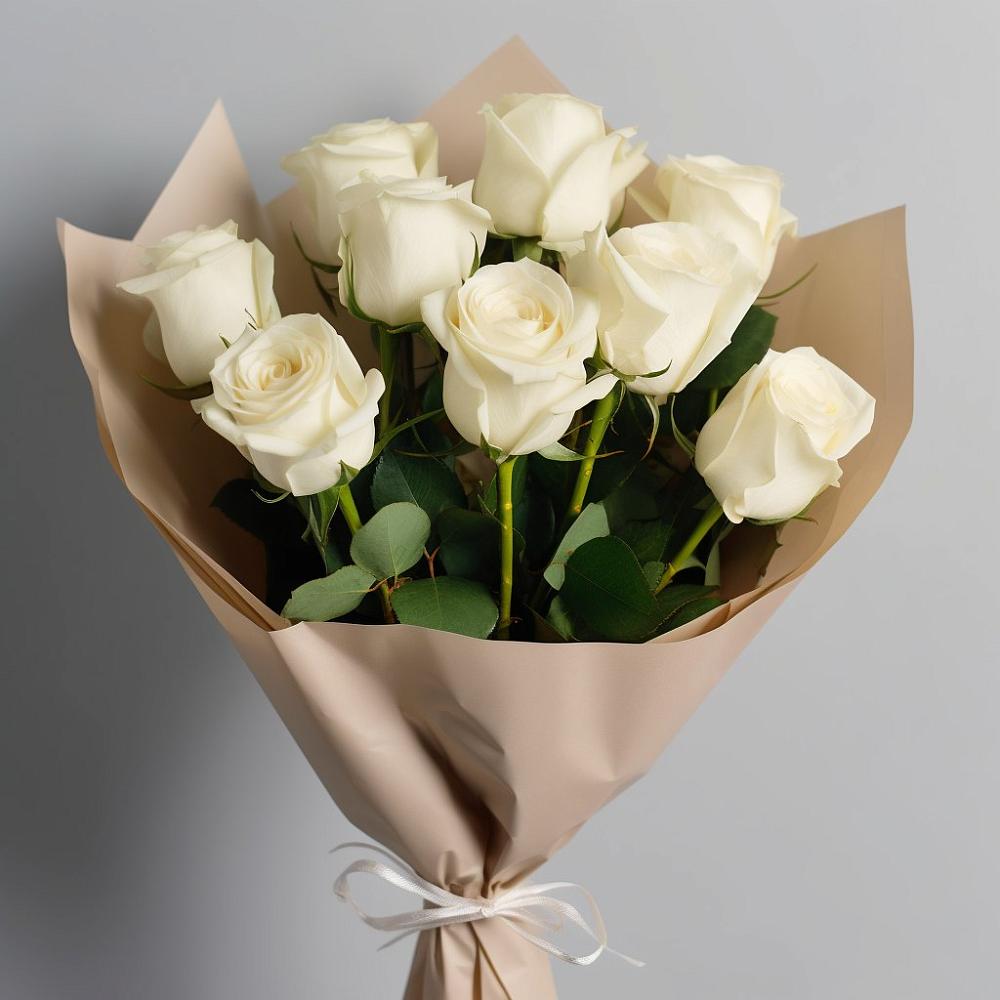 Букет 9 Белых роз Эдлесс Лав в Советске Кировской области