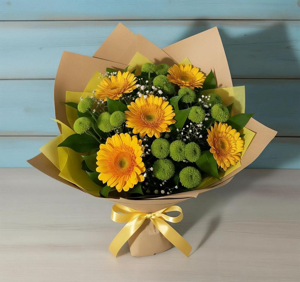 Букет цветов из: Герберы и Хризантемы в Советске Кировской области