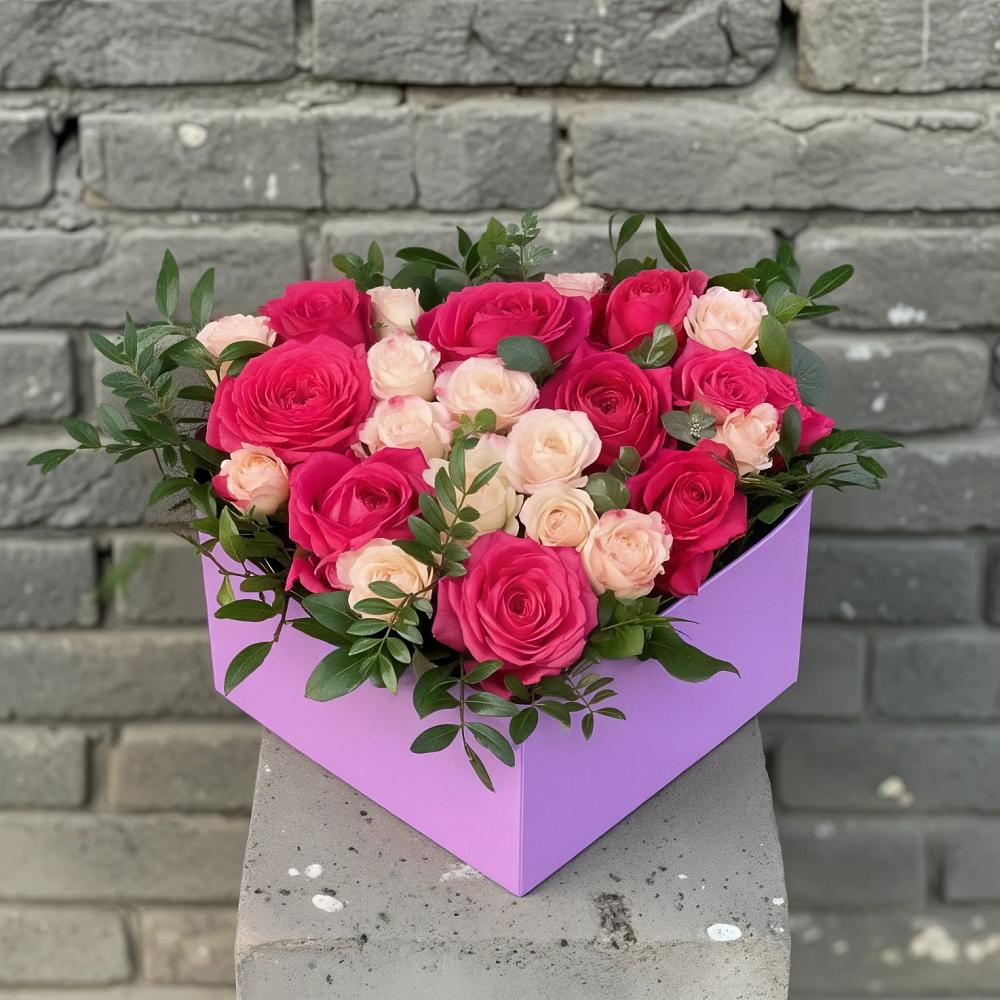 Цветочная композиция из Розы в коробке в Советске Кировской области