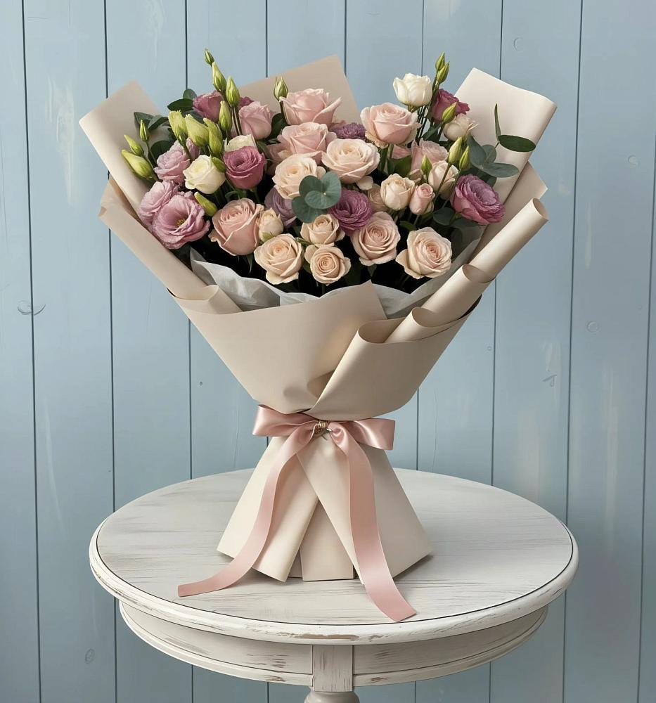 Букет цветов из: Розы и Лизиантусы в Советске Кировской области