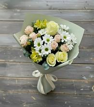 Букет цветов из:  Альстромерии, Розы и Хризантемы #REPLACE_PRED# Советске Кировской области
